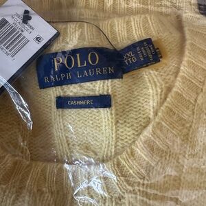 Polo Ralph Lauren Yellow Crewneck Cashmere Sweater